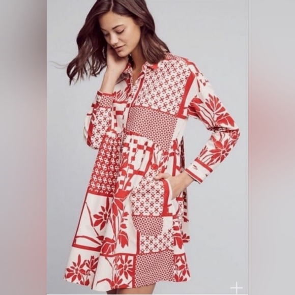 Maeve Dresses & Skirts - Anthropologie Maeve Printmaker Poplin Dress XS